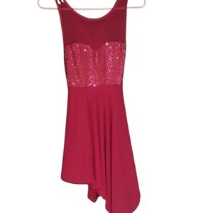 iEfiel Red Burgundy Dance Outfit, Leotard ballet .  M